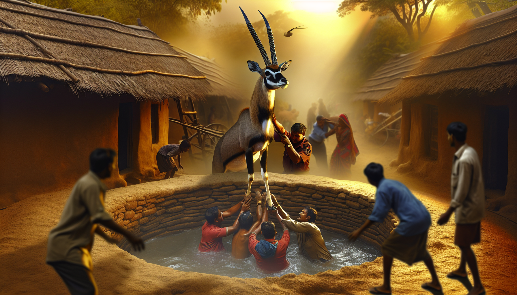 Rare Four-Horned Antelope Rescued from Village Well